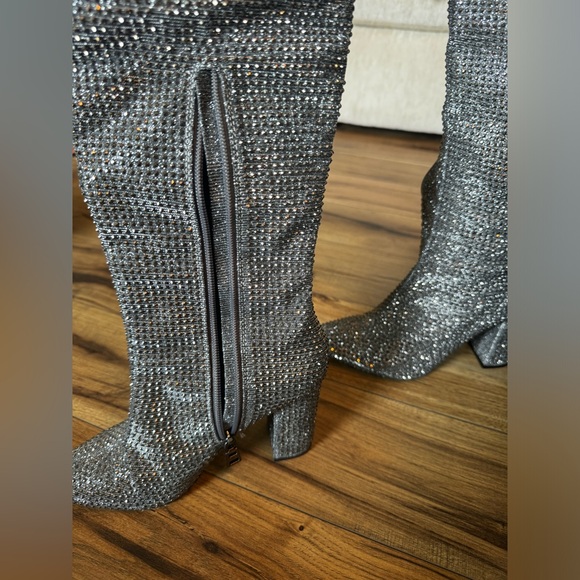 Carvela thigh-high rhinestone embellished boots - Picture 4 of 6